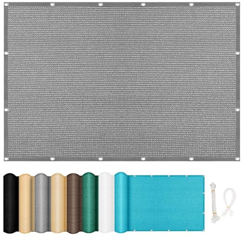 Voile d'ombrage Bord Droit 3 x 4 m Perméable Une Résistant et Respirant, Anti-Âge Voile d'ombrage Toile Ombrage Auvent, Solaire Voile d'ombrage, pour en Plein Air, Jardin, Gris Clair