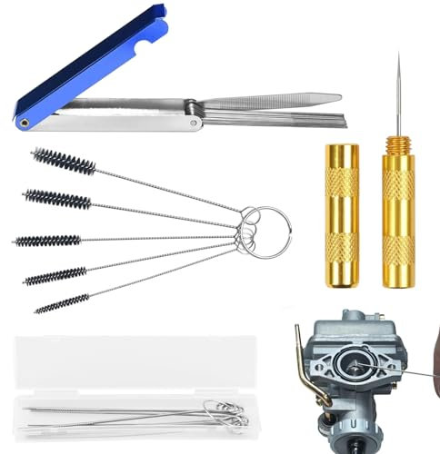 4Stk Vergaser Reinigungsnadel Set, Mehrere Größen Carbon Dirt Jet Cleaner, Kohlenstoff Vergaserdüsen Brennerspitze, Vergaserreiniger mit 5 Nylonbürsten 1 Spitze Nadel Kisten für Welder Schweißer