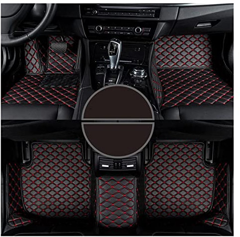 DZSJUNCHENSM Autofußmatten Auto-Fußmatten Für Volvo Für C70 Fuß Coche Zubehör Autoteppiche(Schwarz Rot)