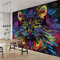 Vlies Fototapete Bunte Katze 300x210 cm Art Mauer VliesTapete Wandtapete Wanddeko Wand Wohnzimmer Schlafzimmer Wohnung Wandbilder