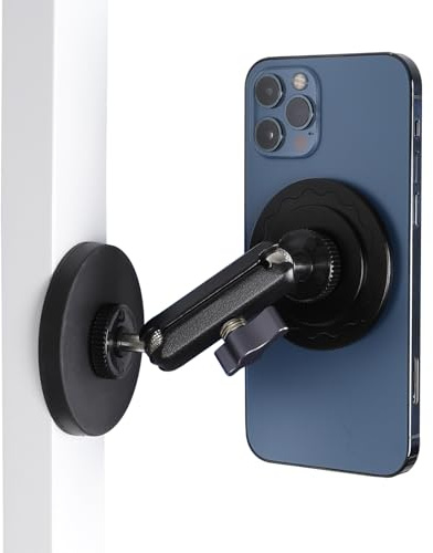 Gym Magnetic Phone Holder for MagSafe, Dual Magnetic Phone Mount for Gym Attach to Metal Surface, Compatible with iPhone 16 15 14 13 Pro Max MagSafe Case, 360° Adjustable, Perfect for Recording Video