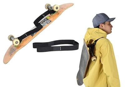 Skateboard träger; Skateboard-Tragegurt, elastischer Gurt zum Tragen von Skateboard, praktische und bequeme Skateboard-Tragelösung für einfachen Transport überall, Schwarz, Einheitsgröße