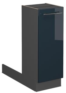 Vicco Kücheninsel Fame-Line, Dunkelblau Hochglanz/Anthrazit, 30 cm ohne Arbeitsplatte