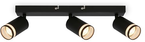 BRILONER - Deckenlampe mit seitl. Lichtauslass, schwenkbar, GU10, Deckenleuchte, Lampe, Wohnzimmerlampe, Schlafzimmerlampe, Küchenlampe, Deckenstrahler, Deckenbeleuchtung, 40cm, Schwarz