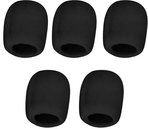5 Pcs Bonnette Micro,Mousse Micro,Mousse Micro Casque,Mini Microphone Casque Pare-brise Mousse,Pour La Salle De Classe,Interviews D'Actualités,La Salle De Conférence,Noir