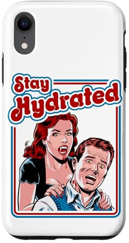 iPhone XR Retro Vampire Book Cover Style | Stay Hydrated Halloween Case