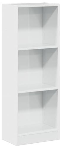 vidaXL Bibliothèque Blanc Brillant 40x24x109 cm Bois d'ingénierie, étagère à Livres, Porte-Livres, Support à Livres, Armoire de Rangement