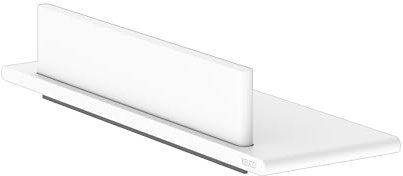 Keuco Rose Duschablage 32,8 cm, mit Duschabzieher, ohne Bohren, Aluminium weiß matt, Made in Germany, inkl. Klebeset und Schraubset, Duschregal mit Duschwischer zum Kleben oder Schrauben