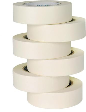 gotofly Masking Tape, Masking Tape 1.41 Inch Wide Thin Masking Tape Bulk White Painters Tape Beige Masking Tape for Painting Home Office School Stationery, 1.41 Inches x 60 Yards, 6 Rolls