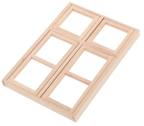 Toyvian 1 12 Scale Dollhouse Wooden Doors and Windows Model Set - Miniature Furniture Accessories for Realistic Dollhouse Decoration and Diy Craft Scenes