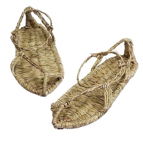 L6NqIAG Zapatos de Paja de Lino Tejidos a Mano for Hombres y Mujeres, Zapatillas de Verano Retro cómodas for Parejas, Zapatillas de Playa Antideslizantes Zapatillas Tejidas De Paja(10.5)