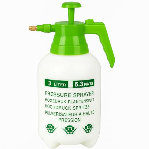 BURAKH Garden Sprayer 1L & 3L Pressure Sprayer Pump Action with Adjustable Nozzle & Carry Strap Weed, Garden, Pump Sprayer, Spray Bottle for Pesticides (3 Litre)