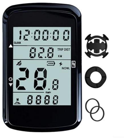 UTTASU Velocímetro inalámbrico para computadora GPS para bicicleta, pantalla LCD grande, calibración automática de tiempo, posicionamiento multisatélite para montar en la noche, ciclismo, deportes al