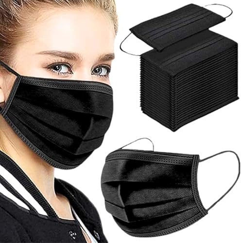 Aspect 50PK Disposable 3-Ply Face Masks Dust Protector | Suitable For Sensitive Skin | High Filterability | Breathable Black