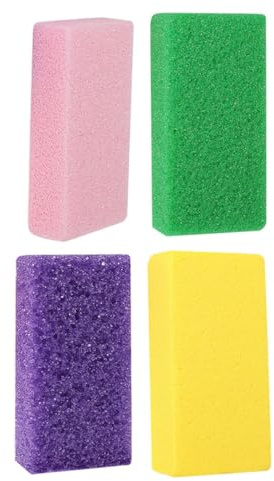 TOPPERFUN 4 Stück Pediküre Fußfeile aus Pu Schaumstoff Komfortabel zu Greifen und Abgestorbene Haut Sicher Entfernen für Hornhautbehandlung zu Hause Zufällige Farbe