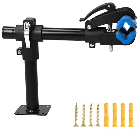 Wandmontierter Fahrrad-Reparaturständer, Fahrradständer für Fahrrad-Werkzeuge und Wartung, Fahrradwartungsständer für Rennräder, Mountainbikes, um 360 Grad drehbarer Klemmkopf, hält bis zu 25 kg