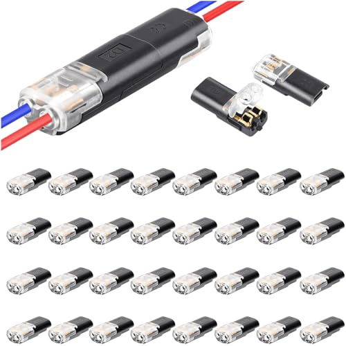 YESLUSY 40 Stück Auto Kabelverbinder Wasserdicht 2 Polig | Schneller Steckverbinder Verbindungen 12V für 18-22 AWG Kabel Crimp