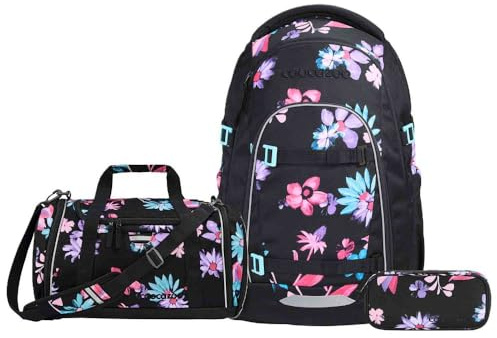 Coocazoo Mate Schulrucksack Set 3tlg. inkl Sporttasche (Floral Artnight)