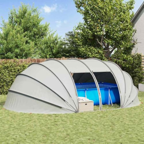Lumanois Dôme de Tente de Piscine Gris 538 x 440 x 204 cm Piscine & Spa Gris,42001138