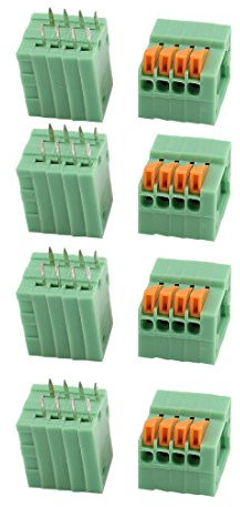 sourcing map 8Stk. KF141V 8P 2.54mm Abstand Feder Typ Leiterplatte Klemmenblöcke Stecker Grün DE de