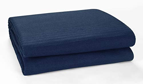 EHC Classic Rib Throw, Sofa Settee Bed Throw Bedspread - 250cm x 380cm, 100 x 150 Inches Fits 4 or 5 Seater Sofa or Super King Size Bed, Navy Blue