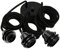 Hoopzi - Suspension Luminaire 3 Ampoules - 2,5m - Câble en Lin - Lustre pour Salon, Cuisine, Chambre - Modèle Hang 3 Lin Noir