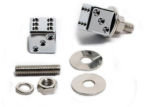 Kennzeichenschrauben Gezinkte Würfel Chrom