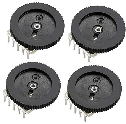 sourcing map 4 Stk. B102 1K Ohm Zifferblatt Taper Volume Rad für Duplex Potentiometer 16x2mm de