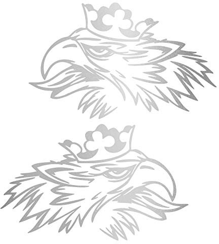 Greif Dekor Aufkleber Set (links und rechts) Aufkleber LKW Folie Rauten Scollops Zacken Ornamente (K075 Silbergrau Metallic)