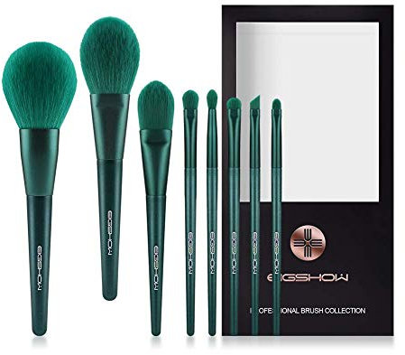 Makeup Brushes Sets, EIGSHOW Professional Makeup Brush Set Synthetic Cosmetics Foundation Powder Concealers Blending Eye Shadows Face Kabuki Makeup Brushes (8pcs Green)