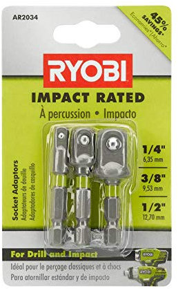 RYOBI AR2034 Impact Rated Socket Adaptor Set (3-Piece)