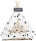 Sunnykud Tipi Zelt für Haustiere Hundezelt Katzenzelt Haustierzelte Häuser mit Kissen Abnehmbar und Waschbar Haustierbett Wegklappen Haustier Hundebett Katzenbett (L:60x60x70cm, Schwarzkiefer)