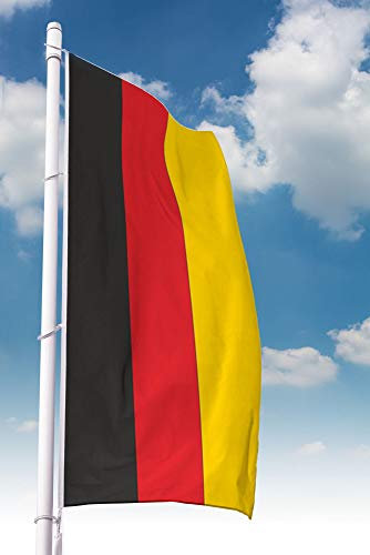Deutschland Flagge 150 x 500 cm - für Fahnenmast, Deutschlandfahne aus reißfestem Fahnen-Polyester-Stoff, Hissfahne wetterfest und UV-beständig