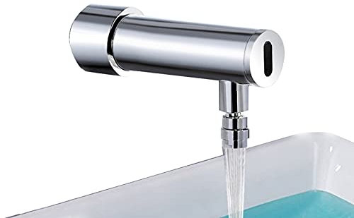 Robinet De Salle De Bain Mural À Capteur Sans Contact Automatique, Robinet D'évier De Cuisine Mains Libres Activé Par Le Mouvement Sortie D'eau Réglable, À Piles, Contrôle Du Mélangeur Chaud Et Froi