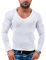Mens Long Sleeve Henleys T-Shirts Buttons Placket Plain v Neck Cotton Shirts Cotton T1302 White L