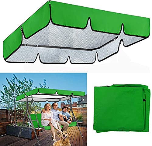 MeTikTok Garden Swing, Pergola Sun Canopy, Rocking Chair, Universal Roof, Garden Bench, Sun Canopy with Removable Roof & Seat Pad, Waterproof And Sun-Proof,Green,L142 x W120 X H18cm