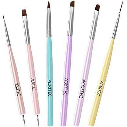 Aokitec Kit de Brosses à Ongles Pinceaux de Vernis À Ongles en Gel, Stylo à Ongle Art, Outils de Peinture avec Pinceau de Gel d'Extension d'Ongle, Outils de Manucure pour Salon DIY à la Maison Femmes