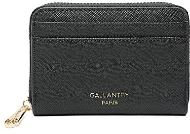 Petit Portefeuille Femme en Format Court - Porte-Monnaie Carte Tout-en-Un Similicuir Zippé - Chic Léger - Noir