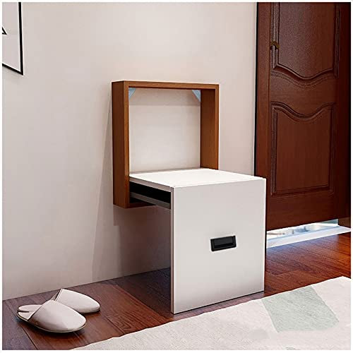 Klappstühle Klappstühle, An Der Wand Befestigter Eingangshocker Bank, Wand Unsichtbarer Schuhwechselhocker Aus Massivem Holz, Platzsparend Zu Hause Klapphocker(Color:E)