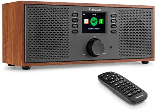 Audizio Rimini Internet Digital Radio with Bluetooth - Wood Finish, WiFi, DAB/DAB+ FM, 250 Presets, Alarm Clock, High-Fidelity Sound - Internet Radio Tuner, Digital Radios