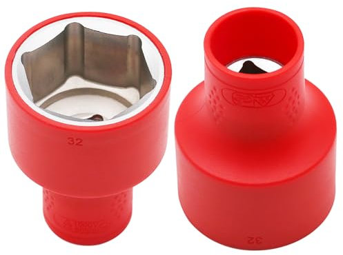 WEDO Accionamiento de 3/8'' Llave de vaso aislada 1000V VDE,Hexagonal,17mm,Acero de cromo y vanadio,Llave de vaso de 6 cantos,IEC 60900,Certificación GS