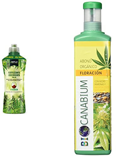 Semillas Batlle Fertilizante Crecimiento plantas - 1250ml (25% gratis) + Flower CANABIUM ABONO FLORACION 1000ML, Único