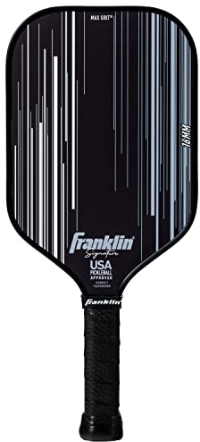 Franklin Sports Pro Pickleball Paddles - Signature Series Pro Paddle with MaxGrit Surface - USA Pickleball (USAPA) Tournament Approved - 16mm Polypropylene Core - Black