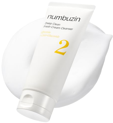 numbuzin No.2 Cleansing Foam | Deep Clean Fresh Cream Cleanser | Foam Cleanser, Gentle Exfoliation, Deep Cleansing, Natural Ingredients | Blackheads, Excess Oil, Dead Skin Cells | 4.05 fl. oz.