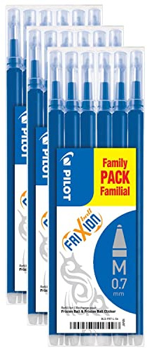 Pilot Pack of 3 Sets of 6 FriXion Ball Refills (BLS-FR7) - Blue