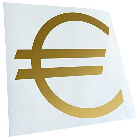 Kiwistar - Autoaufkleber - Gold - 60x60cm Eurozeichen - Eur Euro Symbol Aufkleber für Auto, Laptop, Fahrrad, LKW, Motorrad mehrfarbig JDM Decal Racing