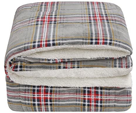 emmevi Coperta Plaid Sherpa Doppio Strato Morbida Matrimoniale Pile Vellutato Mod. TRAPUNTA AGNELLATA (D)