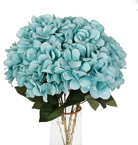 Louiesya Künstliche Blumen Seide Hortensien Blumen mit 5 großen Köpfen Fake Blume Strauß für Zuhause Hochzeit Party Dekor DIY