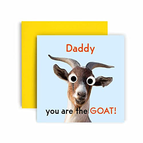 Huxters Geburtstagskarten für Männer – You're the goat Daddy Geburtstagskarte für ihn – lustige Vatertagskarte für Papa Fun Happy Birthday – 14,8 cm (Daddy)