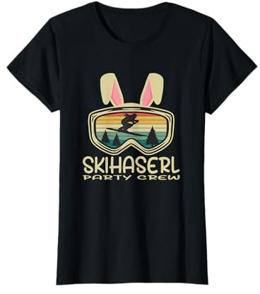 Skihase Skihaserl Party Crew Outfit Kostüm Skihaserl T-Shirt